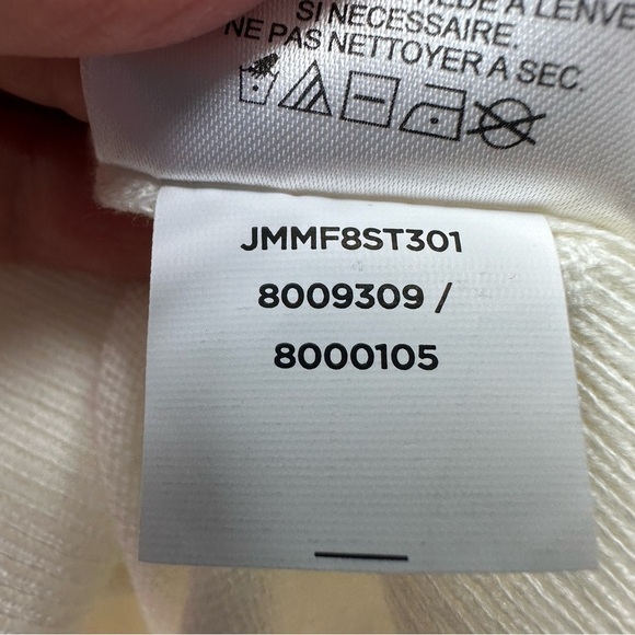 Jones New York Long Sleeve Round Neck HolidayWhite Sweater, Black Rhinestones, S - Picture 9 of 10